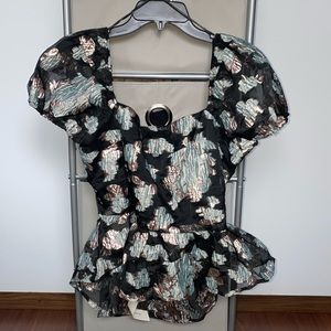 Blouse Top with open back size large